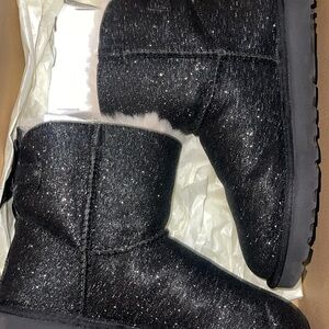 Brand new black mini Bailey bow sparkle boots